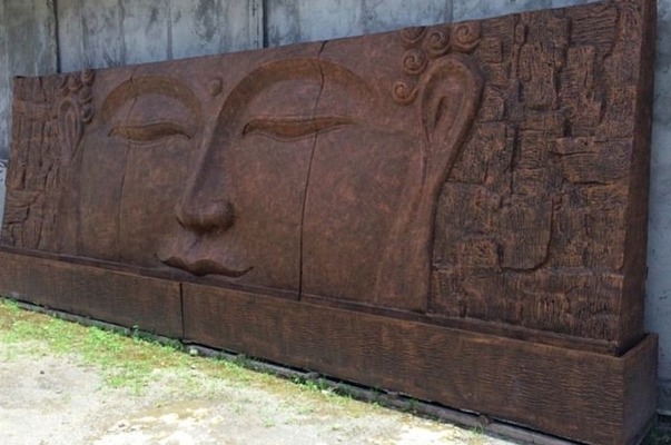 Stein Relief Buddha Gesicht deco Kunst Garten Dekoration Budha Wanddeco Bild Design Wohnzimmer Wanddekoration Reliefs Gartendekoration wird von Hand gefertigt aus Lavasand und Zement. Stone Relief Buddha Face Deco Art Garden Decoration Buddha Wall Decora von TARSHOPBALI