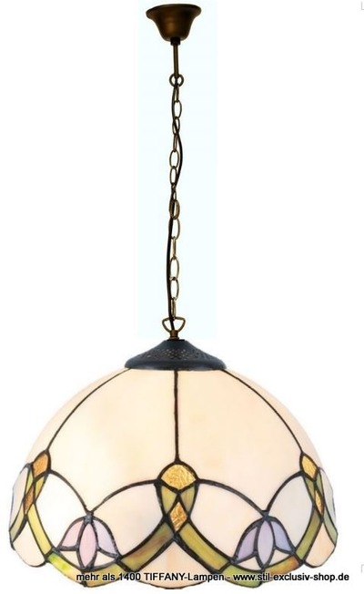 EXTRA-Modell!  ø 30cm. elegante TIFFANY-Hänge-Lampe, unsere umfangreiche Serie BRANDON. von STIL-EXCLUSIV