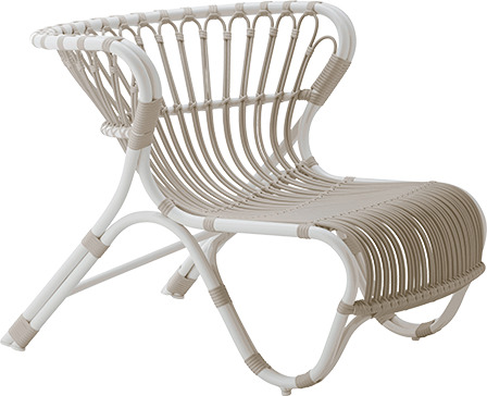 Sika Design Fox Sessel aus Alu-Rattan für In- und Outdoor, weiß / natur von EIKORA