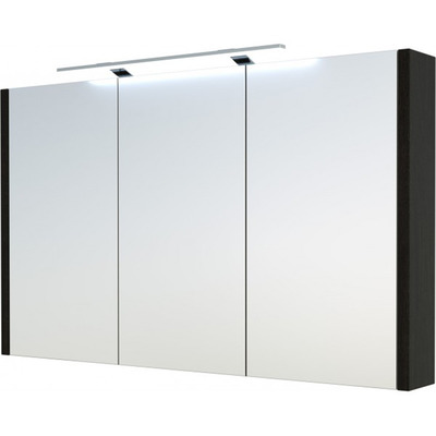 Albero Design Trento Spiegelschrank mit LED Aufsteckleuchte, eiche schwarz - 110 x 65cm von EIKORA