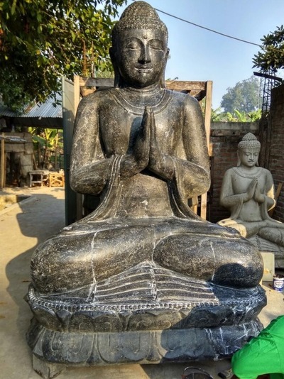 Skulptur Buddha Steinskulptur Budha Steinbuddha Statue Feng Shui Design Garten Dekoration Skulpturen von TARSHOPBALI