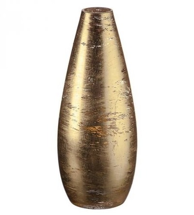 Vase Golden Dust 24,5cm, Transparent/Gold, Glas von CRISTALICA