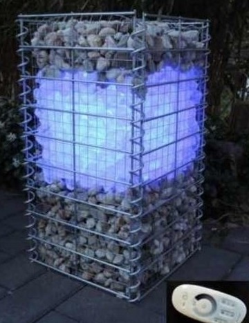 Led Licht für Gabionen dimmbar Zaun Licht LED 85cm länge 360° blau Steinma von Lichtidee-de