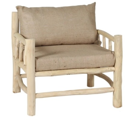 Sofa 1 Seat, Teak Sofa, Teak Wood Sofa von Indo Vintage Living