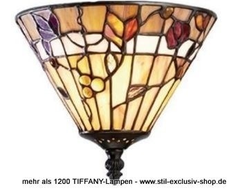 20ø grosse + ca. 20cm hohe TIFFANY-Decken-Lampe, unsere grosse Serie BERNWOOD. von STIL-EXCLUSIV