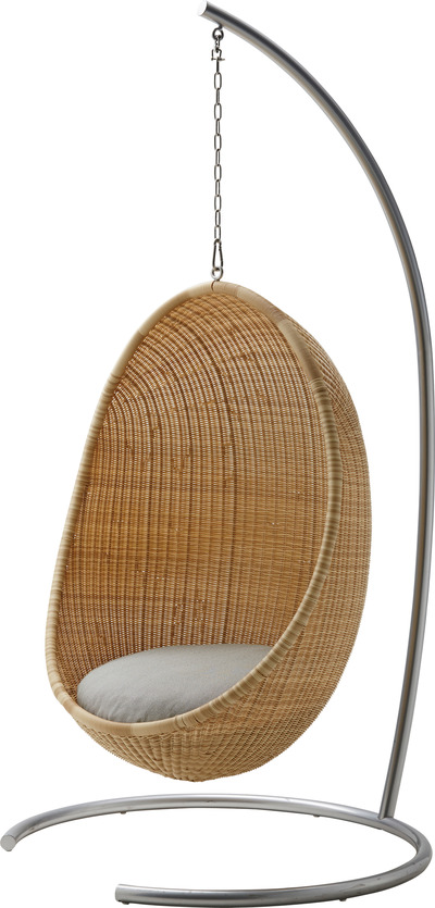 Sika Design Hanging Egg Chair Hängesessel in Eiform aus Artfibre für In- und Outdoor, natur von EIKORA