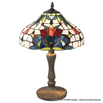 Special offer!  ø 31cm. Elegante TIFFANY-Tisch-Lampe, unsere grosse Serie TEJAS. von STIL-EXCLUSIV