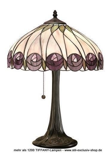 mittlere  40ø TIFFANY-Tischlampe, unsere grosse Serie HUTCHINSON. von STIL-EXCLUSIV