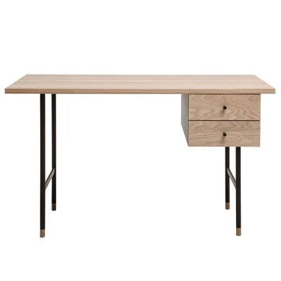 Schreibtisch in Eiche/Schwarz mit zwei Schubladen von EIKORA