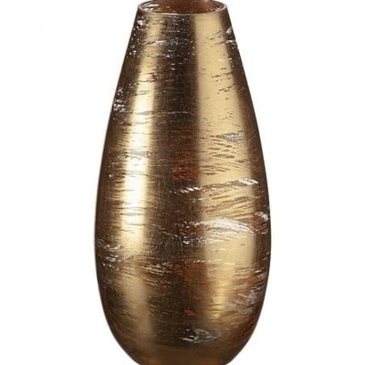 Vase Golden Dust 30cm, Transparent/Gold, Glas von CRISTALICA