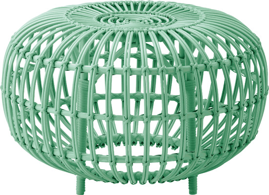 Sika Design Ottoman runder Hocker aus Alu-Rattan 55cm für In- und Outdoor, grün von EIKORA