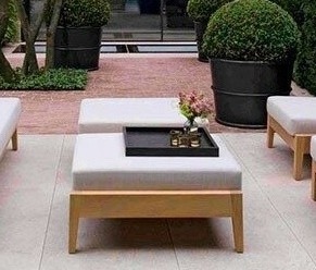 Tisch Ottomane Lounge Couchtisch Outdoor Teak Holztisch Gartentisch Loungetisch Outdoortisch von TARSHOPBALI