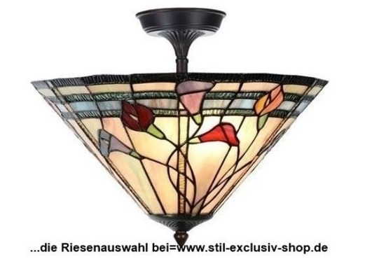 Moderne Designer-TIFFANY-Deckenlampe CALLA FLEUR. von STIL-EXCLUSIV