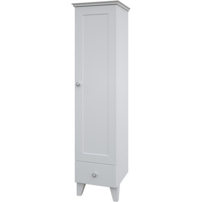 Albero Design Latina Badezimmer Hochschrank 142cm, mit 1 Tür und Schublade - weiß matt von EIKORA
