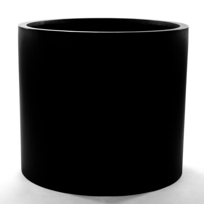 Pflanzkübel Fiberglas, zylindrisch D80xH70cm schwarz-matt von Eleganteinrichten