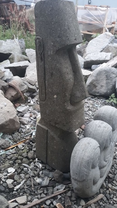 Skulptur Moai Steinskulptur Rapa Nui Maori Figur Osterinsel Tiki Garten Dekoration Statue von TARSHOPBALI