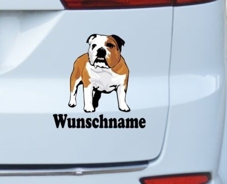 Autoaufkleber verschiedene Hunderassen mit Wunschname - personalisiertes Geschenk - Kostenloser Versand von Exklusivefolien.de