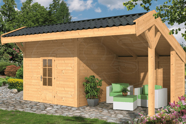 Remise Markelo Holz Selbstbau 600x400cm Natur Tuindeco von QS-Gartendeco