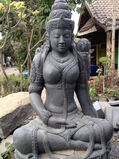 Skulptur Dewi Tara Buddha Steinskulptur Stein Statue Feng Shui Design Hindu Garten Dekoration von TARSHOPBALI