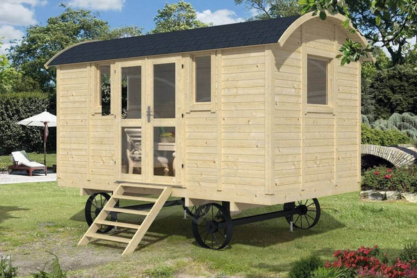 Zirkuswagen mit Seitentür Holz 240x500cm Tuindeco von QS-Gartendeco