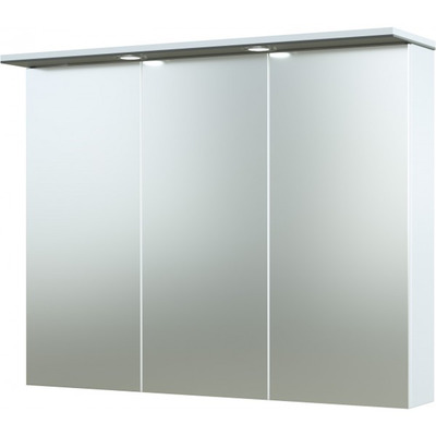 Albero Design Milano LED Spiegelschrank, grau glänzend - 91 x 72cm von EIKORA
