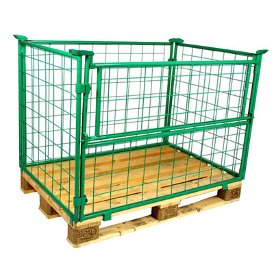 Gitterbox für Europalette Gitter Aufsatzrahmen 1200x800x800mm Nutzhöhe 800 mm grün faltbar Gitterboxen für Euro-Paletten von Transport & Logisitk