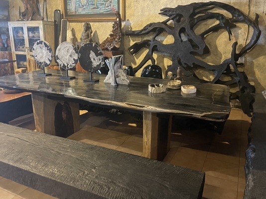 Tisch Fossil Esstisch Versteinertes Holz Natur Steintisch Küchentisch Wohnzimmertisch petrified wood von TARSHOPBALI