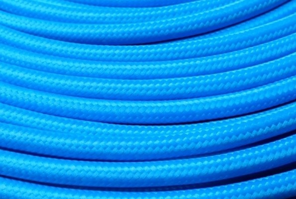 Textil ummanteltes Kabel blau 3x0,75qmm von Lichtidee-de