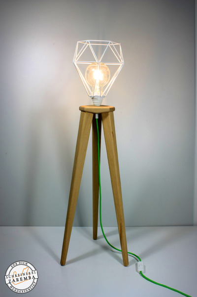 Stehlampe Eiche geölt Diamant - Industrial Design von Schreinerei-Zaremba