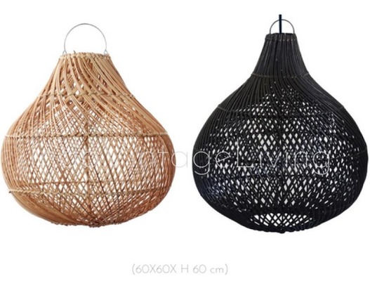 Natural Hanging Lamp, Rattan Lamp, Dining Room Lamp, Living room lamp,  café lamp von Indo Vintage Living