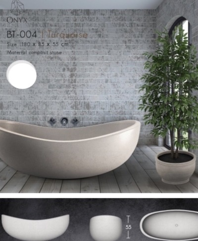 Badewanne Freistehend Wanne Spa Terrazzo Stein Pool Steinwanne Becken Badetopf Badewannen Gartenpool Aussenwanne Sanitär Oval Diese Wanne wird von Hand aus Terrazzo Stein gefertigt Sonderzubehör; Überlaufschutz mit einem Pop Up Ventil Aufpreis von https://www.tar-shop-bali.com