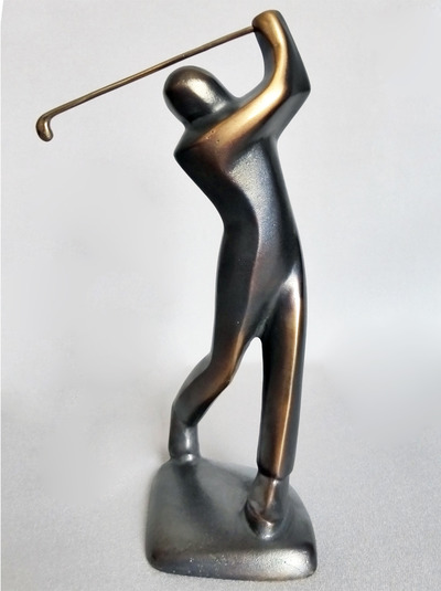 Skulptur "Golfer - abschlagend" Bronze 23 cm von Kunstwerk