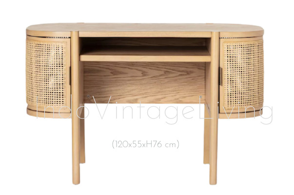 Natural Desk, Rattan Desk, Desk von Indo Vintage Living