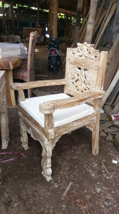 SET 2 Stück Stühle Sessel Teak Holz Stuhl Armlehnstuhl Gartenmöbel Loungesessel Gartenstuhl von TARSHOPBALI