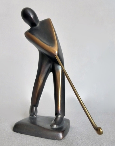 Skulptur "Golfer - chippend" -  Bronze 18,5 cm von Kunstwerk