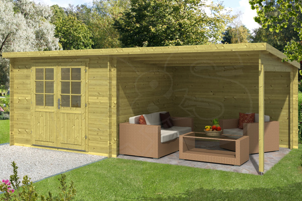 Gartenhaus Chappo Holz 300+298x300cm Tuindeco von QS-Gartendeco