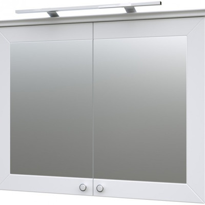 Albero Design Latina Spiegelschrank mit LED Aufsteckleuchte, weiß matt - 94 x 72cm von EIKORA