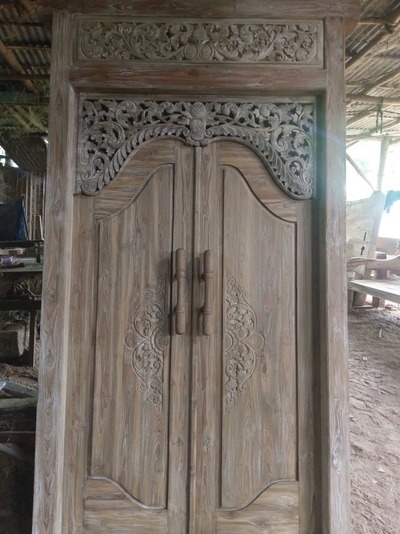 Tor Pforte Tür Portal Antik Holz Doppelflügel Bauelement Türen Holztüre Haustür Paravent Raumteiler von TARSHOPBALI