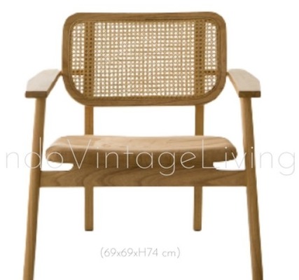 Rattan Back Chair, Rattan Armchair, Lounge Chair, Rattan Chair von Indo Vintage Living
