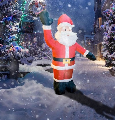 Hengda Aufblasbarer Weihnachtsmann 240cm mit LED beleuchtet geräuscharmes Gebläse von HENGDA