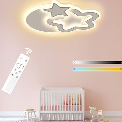 36W Kinderzimmer Lampen Decke Dimmbar,Dreamfonica Moderne Wohnzimmerlampe Deckenleuchte mit Fernbedienung,38CM Augengemütlich Deckenbeleuchtung,Memory-Timer Schlafzimmer Lampe für Mädchen Jungen [Energieklasse E] von Dreamfonica