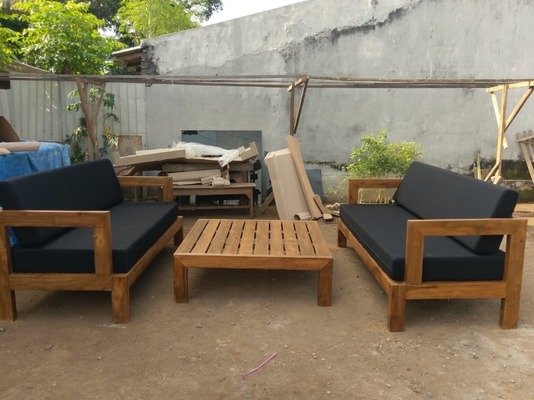 Gartensitzgruppe Teakholz Sofa Outdoor Lounge Couch Outdoorsitzgruppe Loungesofa Gartenmöbel von TARSHOPBALI
