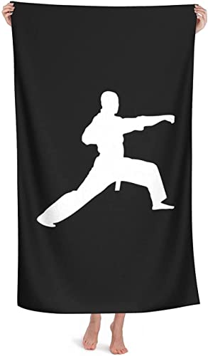 Strand Badetuch Karate-Silhouette Handtuch Tragbares Strandtuch Unisex Duschtücher Für Fitness, Sauna 80X130Cm von 琼海家源尔商贸有限公司
