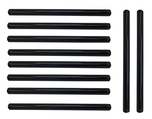 Temperguss Rohr für Möbelbau mit 1/2 Zoll Gewinde für DIY Kleiderstange im Industrial Loft Design, Pulverbeschichtet Wasserrohr in schwarz für DIY Kleiderschrank (20cm) von 通用