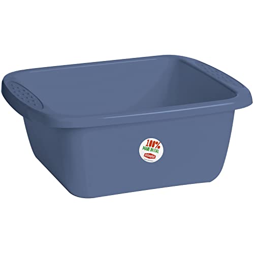 #11 Schüssel 17 Liter rechteckig 45x35x18 cm Blau - Universal Haushaltsschüssel Waschschüssel Küchenschüssel Spülschüssel Kunststoff Fußbad Pflege - nestbar von #11