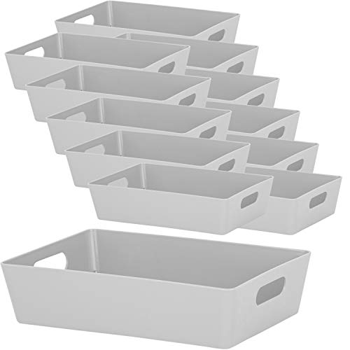 12x Ordnungsboxen - 6cm hoch - GRAU - 25x17x6cm - 2 Liter - DINA5 - Ordnungskorb - Schubladenorganizer Schublade - Organizerbox - Ordnungssystem Kunststoff - Aufbewahrung Bad Korb Schrank Schreibtisch von #11