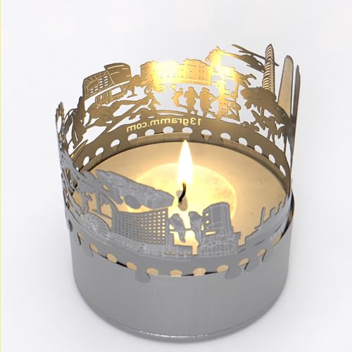Miami Skyline Schattenspiel - Kerzenaufsatz für magisches Lichtspiel - Perfektes Souvenir für Miami-Fans - Dekoration für Zuhause & Geschenkidee von 13gramm