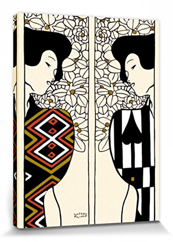 1art1 Gustav Klimt Poster Zwei Silhouetten, 1912 Bilder Leinwand-Bild Auf Keilrahmen | XXL-Wandbild Poster Kunstdruck Als Leinwandbild 80x60 cm von 1art1
