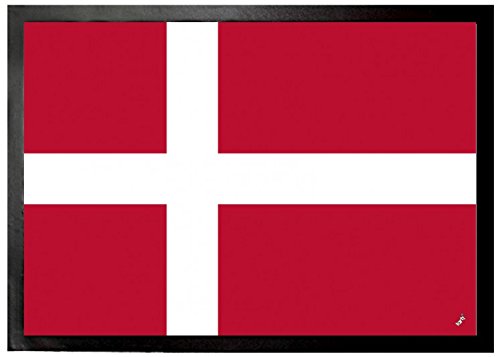 1art1 Dänemark Flaggen Der Welt Fußmatte Dekomatte Innenbereich | Design Türmatte 70x50 cm von 1art1