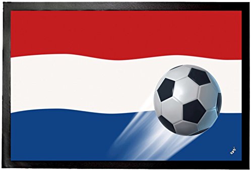 1art1 Fußball Niederlande-Länder-Flagge Fußmatte Dekomatte Innenbereich | Design Türmatte 60x40 cm von 1art1